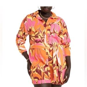 ELOQUII Romper Shorts Multi Color NWT